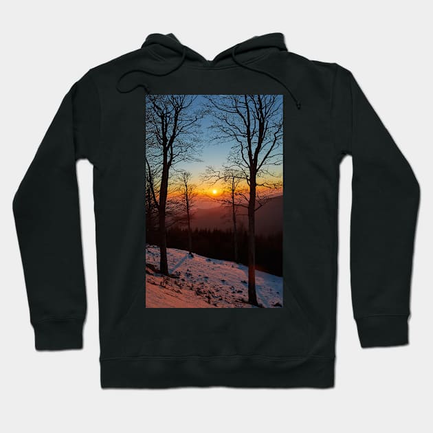 Sunset with sun in the frame Hoodie by naturalis